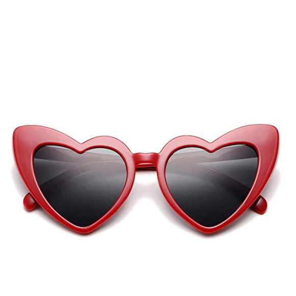Red Heart frame Retro Lolita sunglasses - Picture 5 of 8